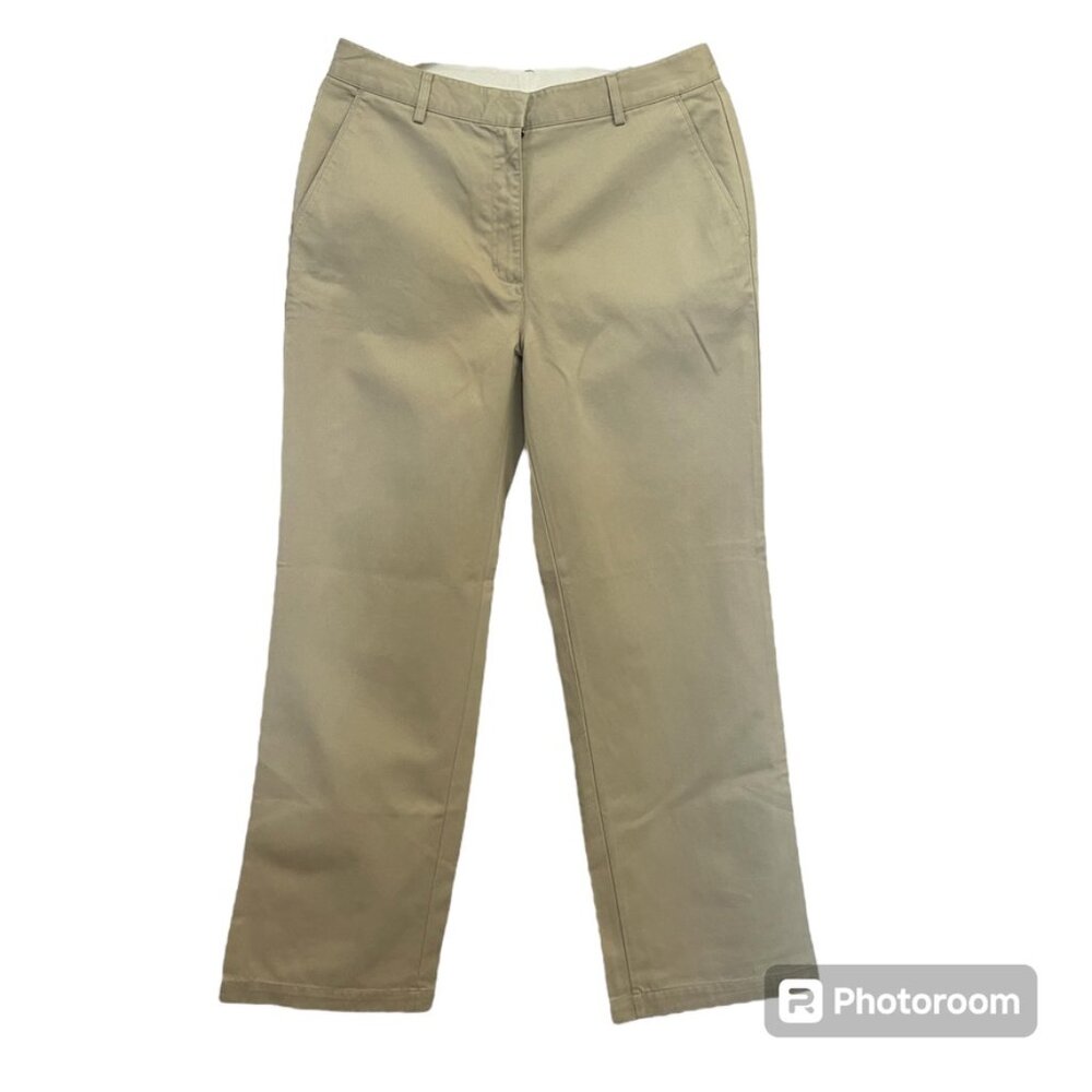 L.L.Bean 100% Supima Cotton Chino Straight Leg Pant Women's M/T 8 Khaki